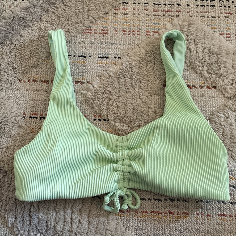 Roxy Mint Green Ribbed Bikini Top